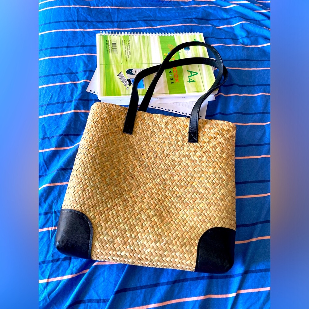 handmade straw tote bag | gift for woman beach vacation, fall autum…
